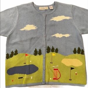 Marissa Christina Golf Knit Cardigan Sweater - Size L - NWT